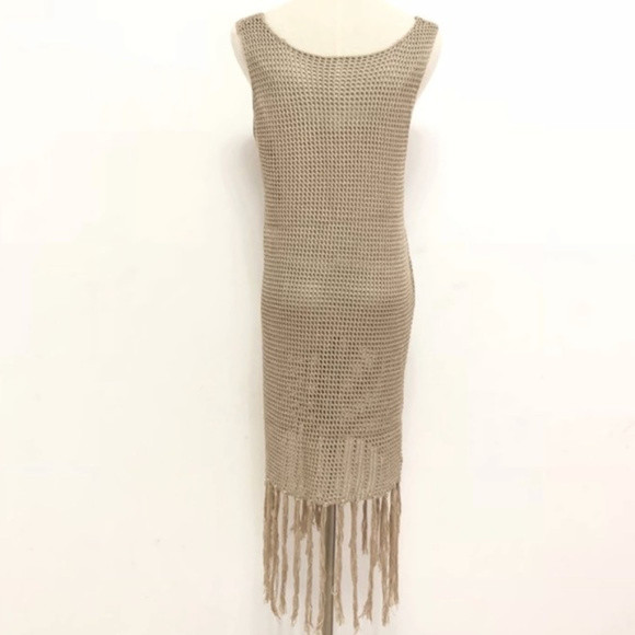 Sexy Khaki Sheer Mesh Beach Bikini Coverup Dress - Picture 5 of 8